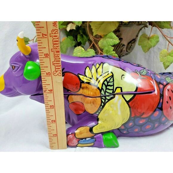 Cow Parade Collection Pop Art Figurine Cookie Jar Fruit Purple Kitchen Decor Big - Picture 6 of 9